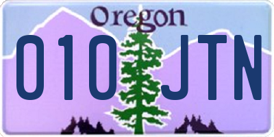 OR license plate 010JTN