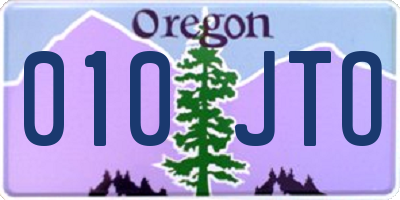 OR license plate 010JTO