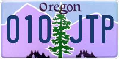 OR license plate 010JTP
