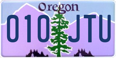 OR license plate 010JTU