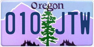 OR license plate 010JTW