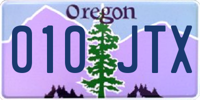 OR license plate 010JTX