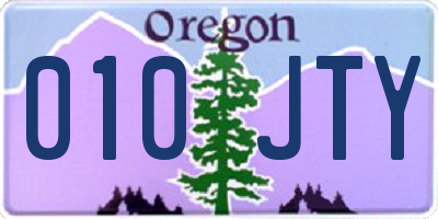 OR license plate 010JTY