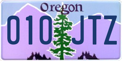 OR license plate 010JTZ