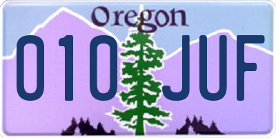 OR license plate 010JUF