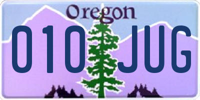 OR license plate 010JUG