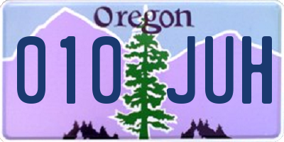 OR license plate 010JUH