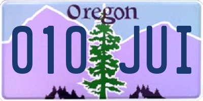 OR license plate 010JUI