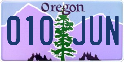 OR license plate 010JUN