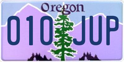 OR license plate 010JUP