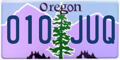 OR license plate 010JUQ