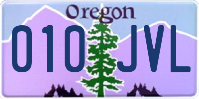 OR license plate 010JVL