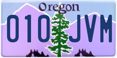 OR license plate 010JVM