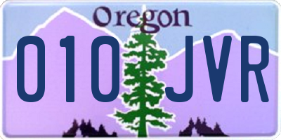 OR license plate 010JVR