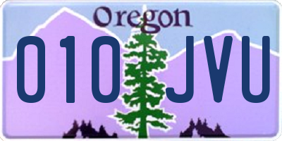 OR license plate 010JVU