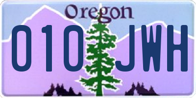 OR license plate 010JWH
