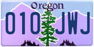 OR license plate 010JWJ