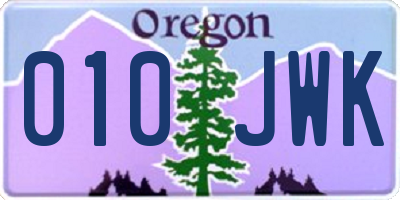 OR license plate 010JWK