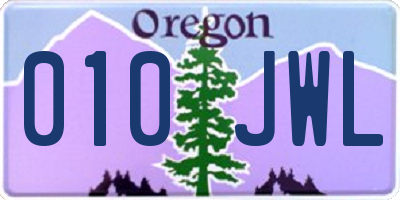 OR license plate 010JWL