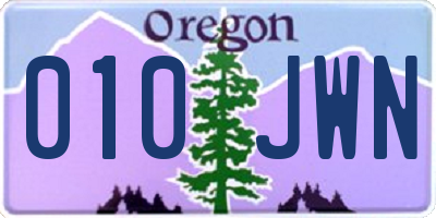OR license plate 010JWN