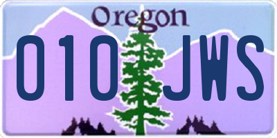 OR license plate 010JWS