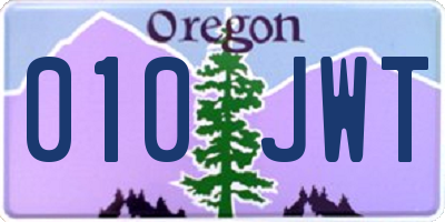 OR license plate 010JWT
