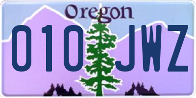 OR license plate 010JWZ