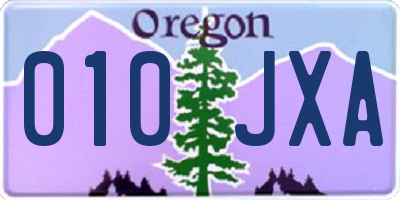 OR license plate 010JXA