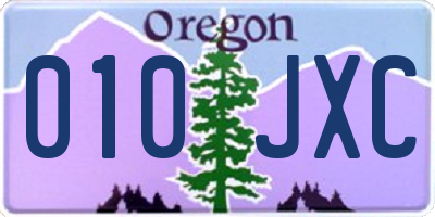 OR license plate 010JXC