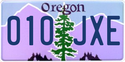 OR license plate 010JXE