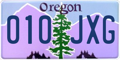 OR license plate 010JXG
