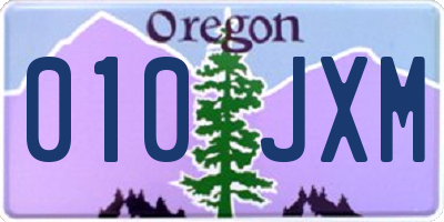 OR license plate 010JXM