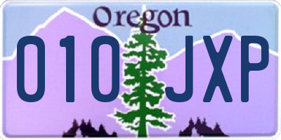 OR license plate 010JXP