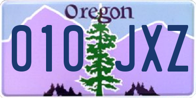 OR license plate 010JXZ