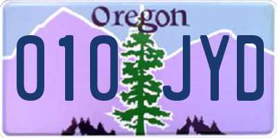 OR license plate 010JYD