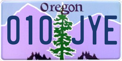OR license plate 010JYE