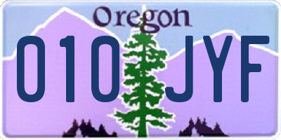OR license plate 010JYF