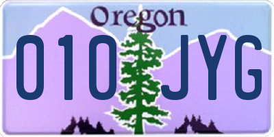 OR license plate 010JYG