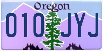 OR license plate 010JYJ