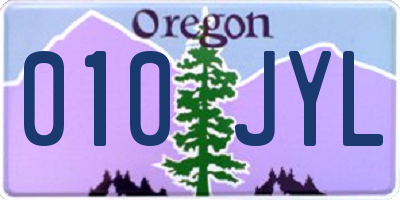 OR license plate 010JYL