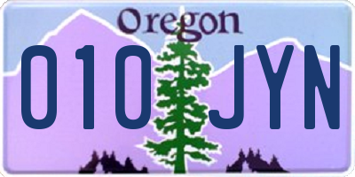 OR license plate 010JYN