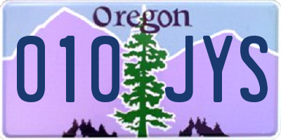 OR license plate 010JYS