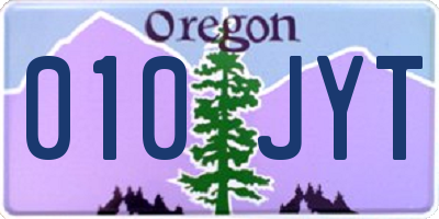 OR license plate 010JYT