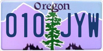 OR license plate 010JYW