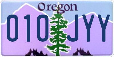 OR license plate 010JYY