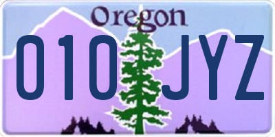OR license plate 010JYZ