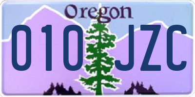 OR license plate 010JZC