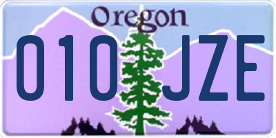 OR license plate 010JZE