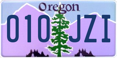 OR license plate 010JZI
