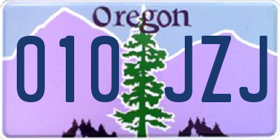 OR license plate 010JZJ